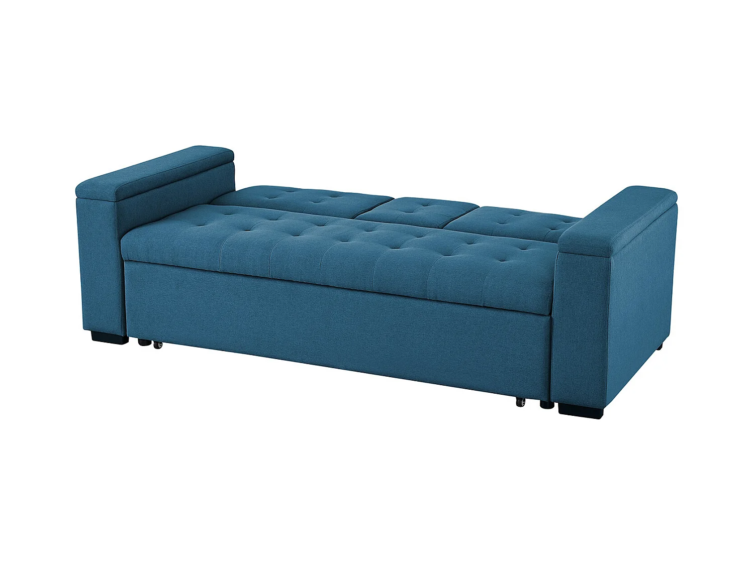 Canapé convertible 3 places en tissu bleu pétrole NOHO