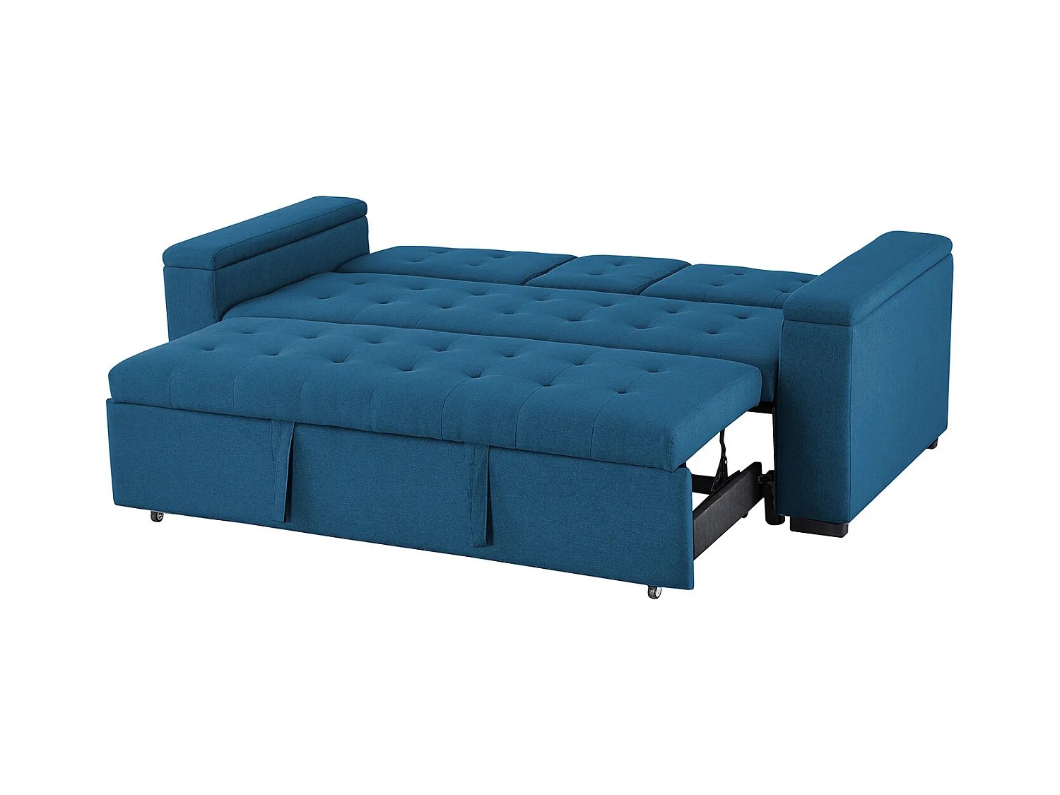 Canapé convertible 3 places en tissu bleu pétrole NOHO