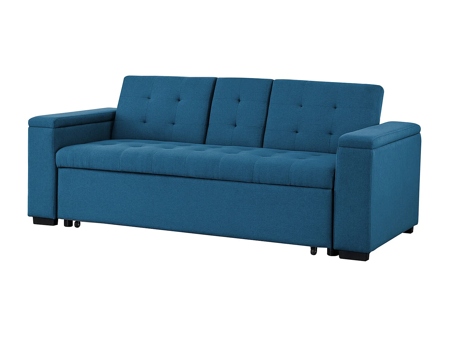 Canapé convertible 3 places en tissu bleu pétrole NOHO