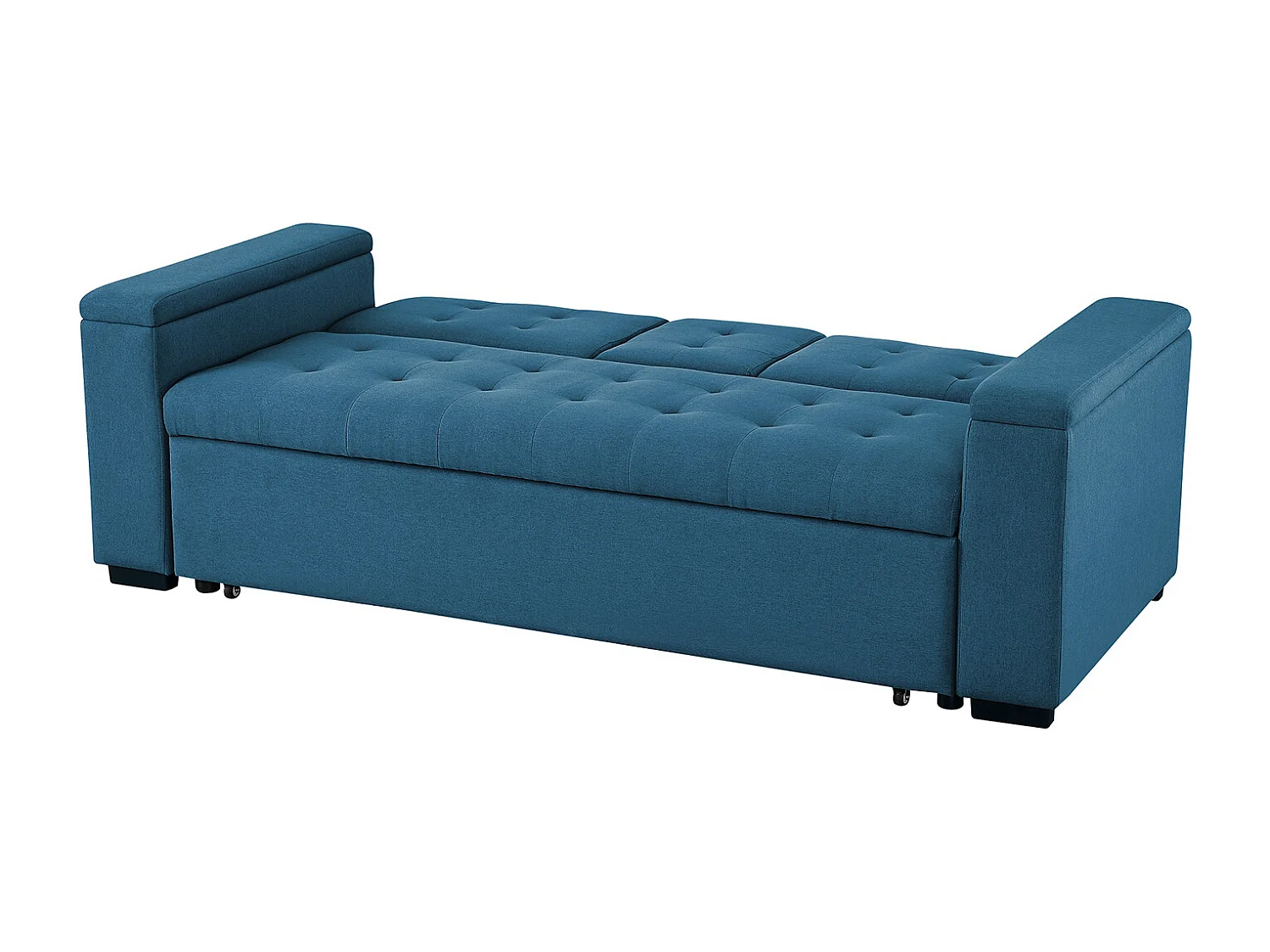 Sofá convertible 3 plazas de tela azul NOHO