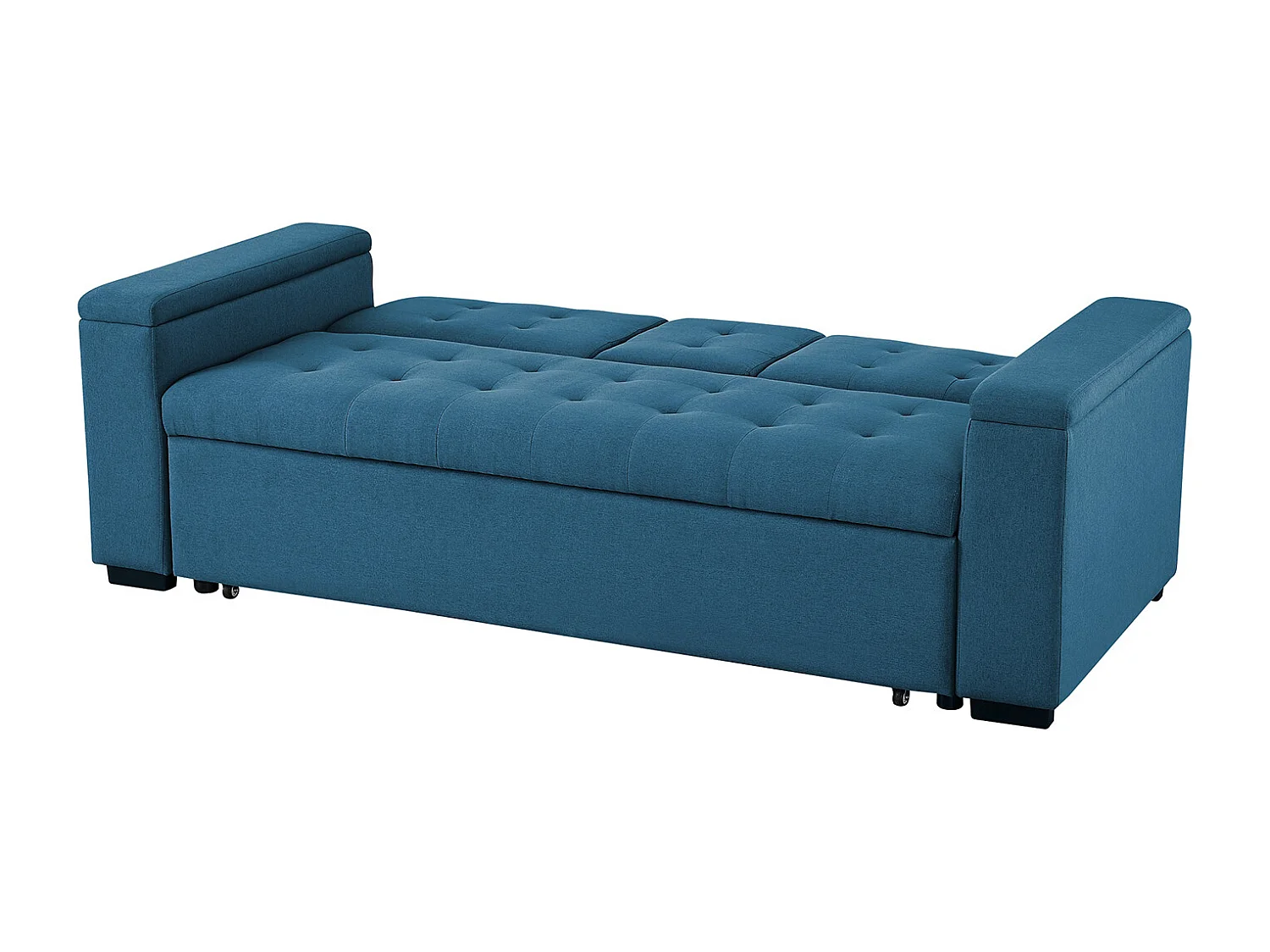 Sofá convertible 3 plazas de tela azul NOHO