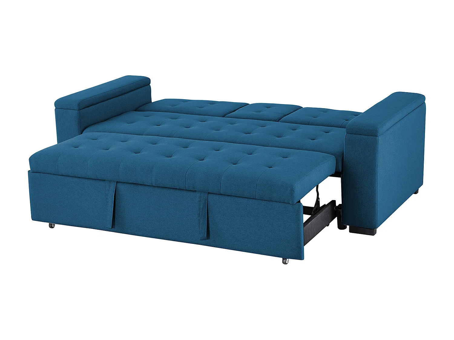 Sofá convertible 3 plazas de tela azul NOHO