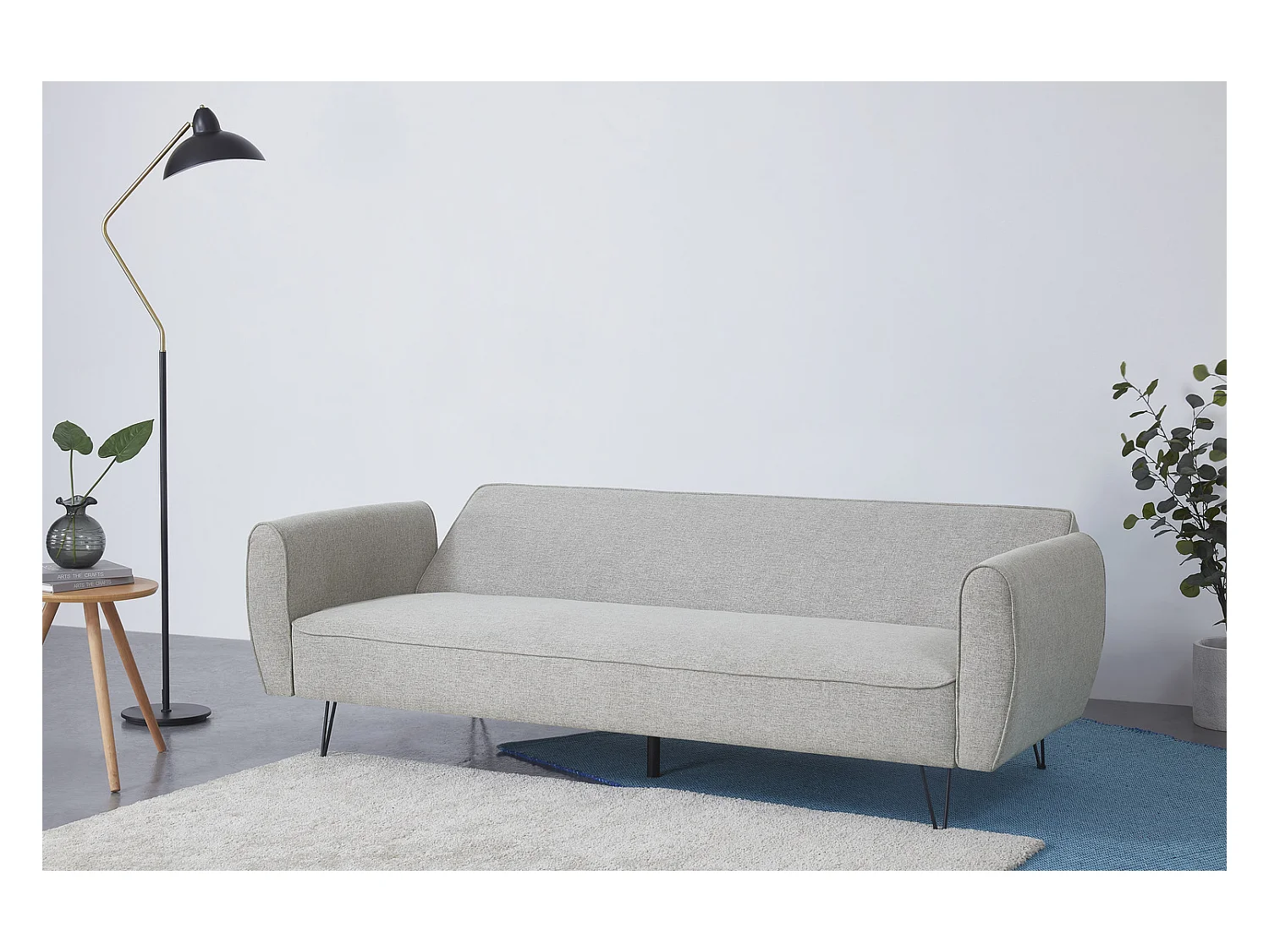 3-Sitzer-Sofa, umwandelbar, mit Stoffbezug, hellgrau SOHO