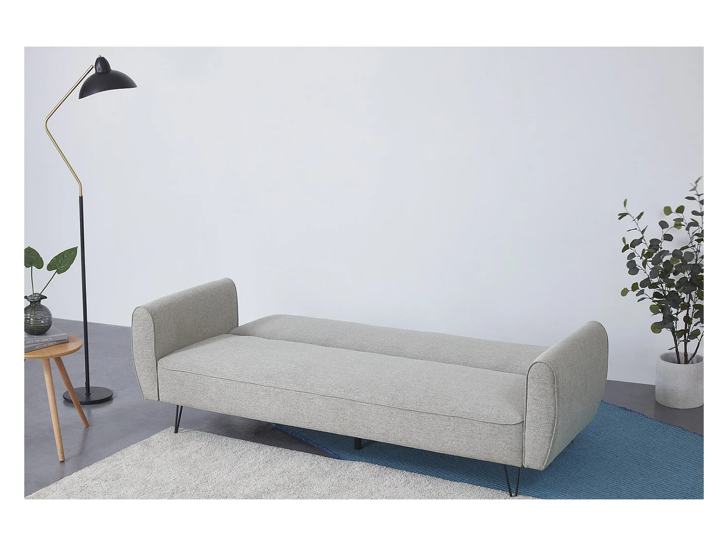 3-Sitzer-Sofa, umwandelbar, mit Stoffbezug, hellgrau SOHO