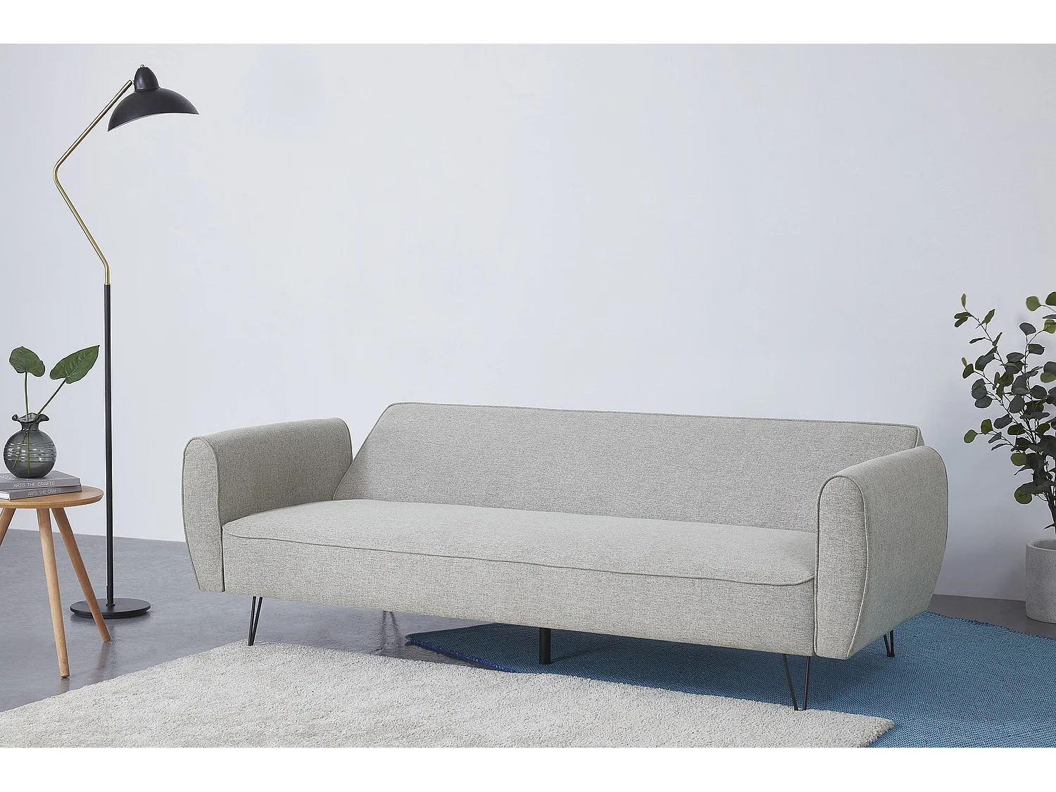 3-Sitzer-Sofa, umwandelbar, mit Stoffbezug, hellgrau SOHO