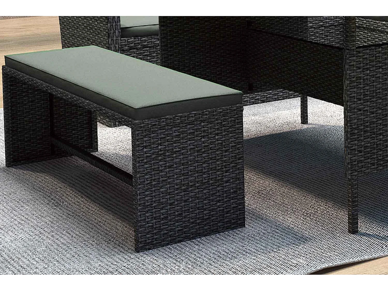 Loungeset voor 8 personen van grijze gevlochten hars MOOREA