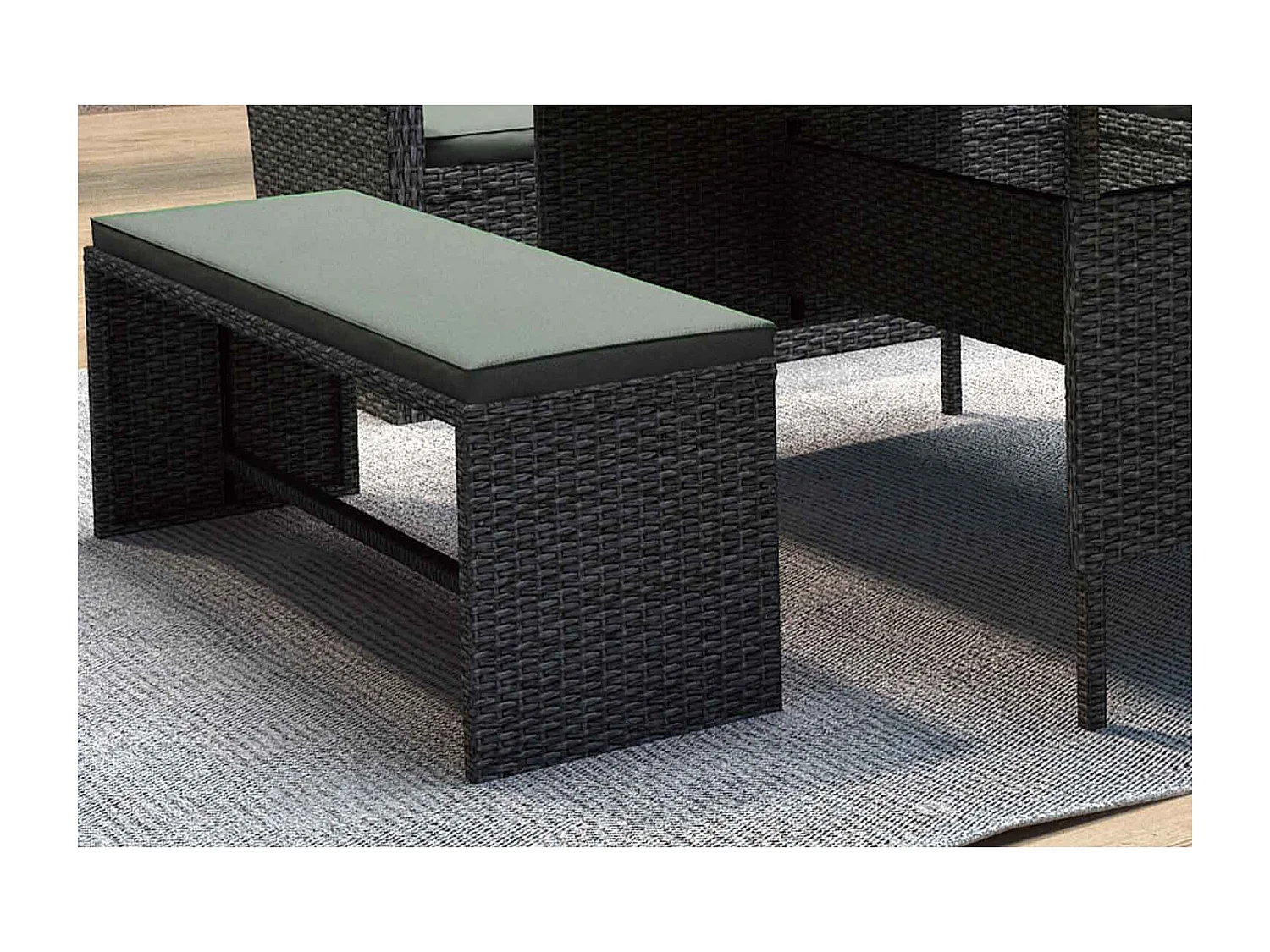 Salotto da giardino 8 posti resina intrecciata grigio scuro MOOREA