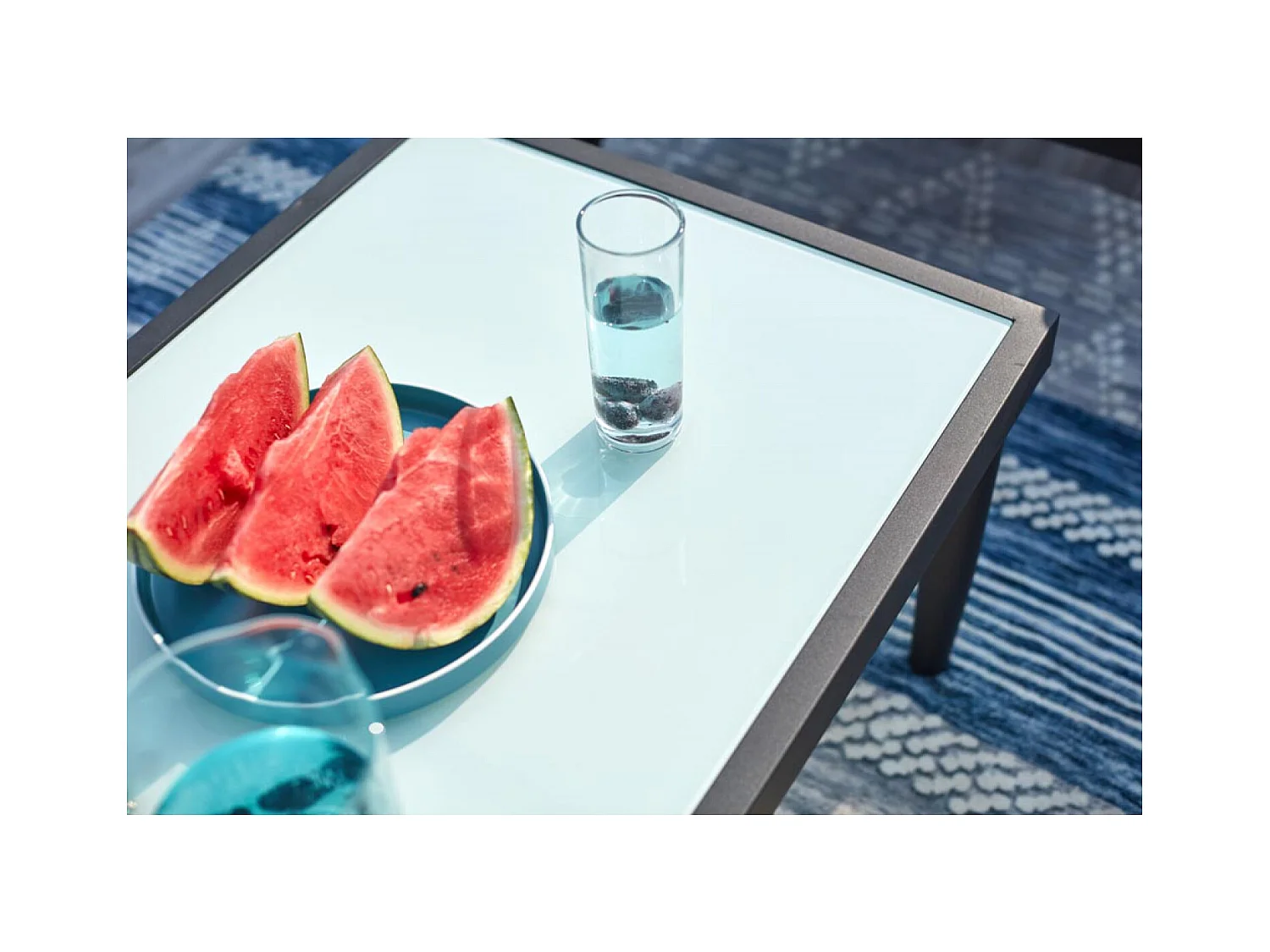 Salon jardin alu et corde écru-noir ANAHMA