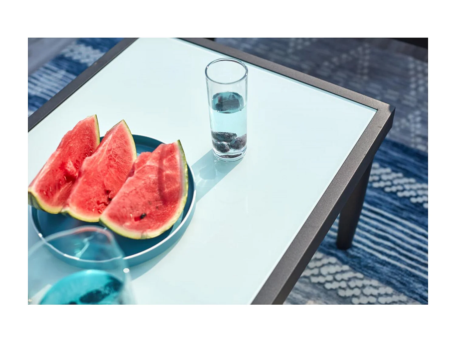 Salon jardin alu et corde écru-noir ANAHMA