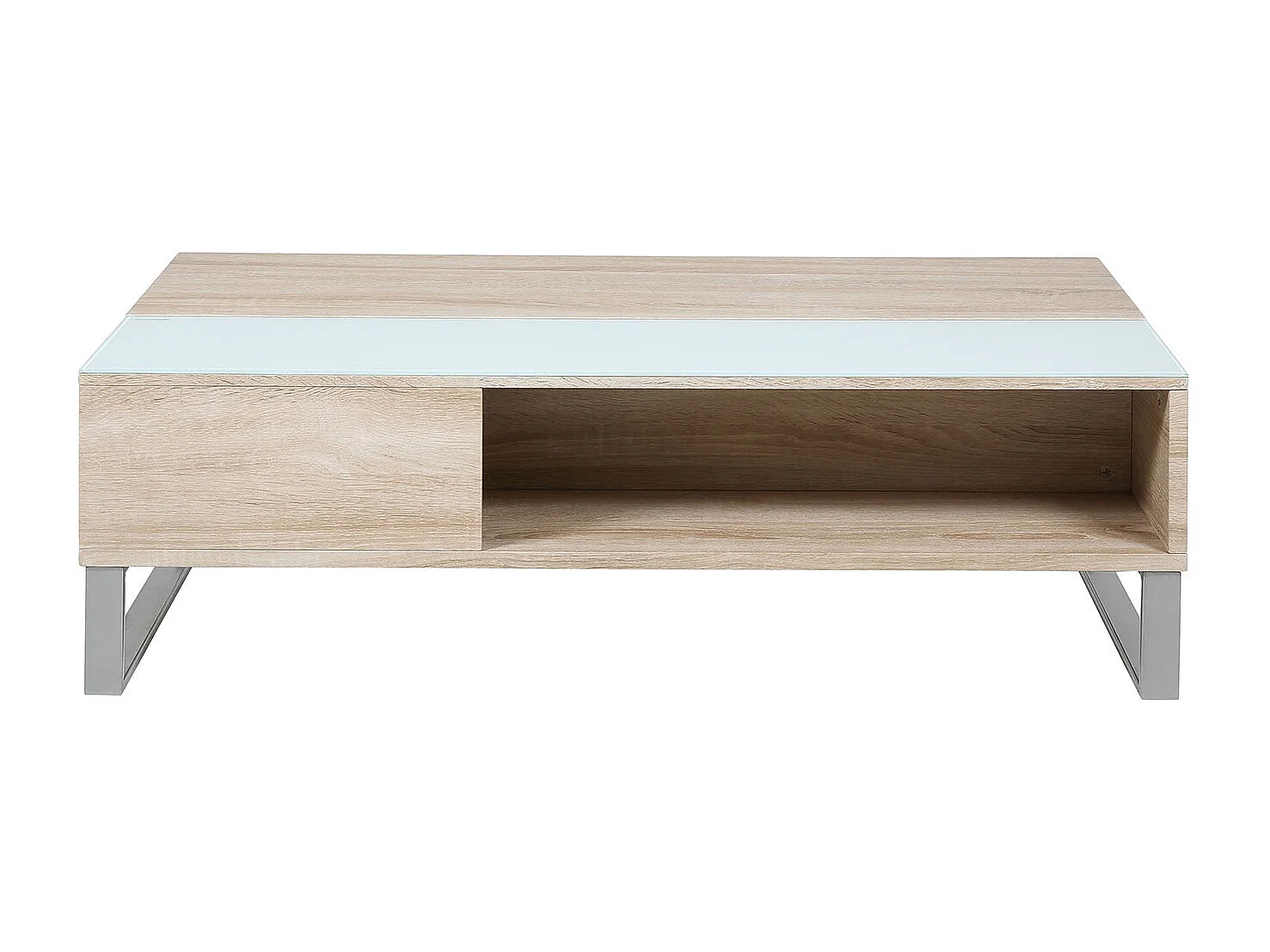 Table basse blanche plateau relevable bois ELA