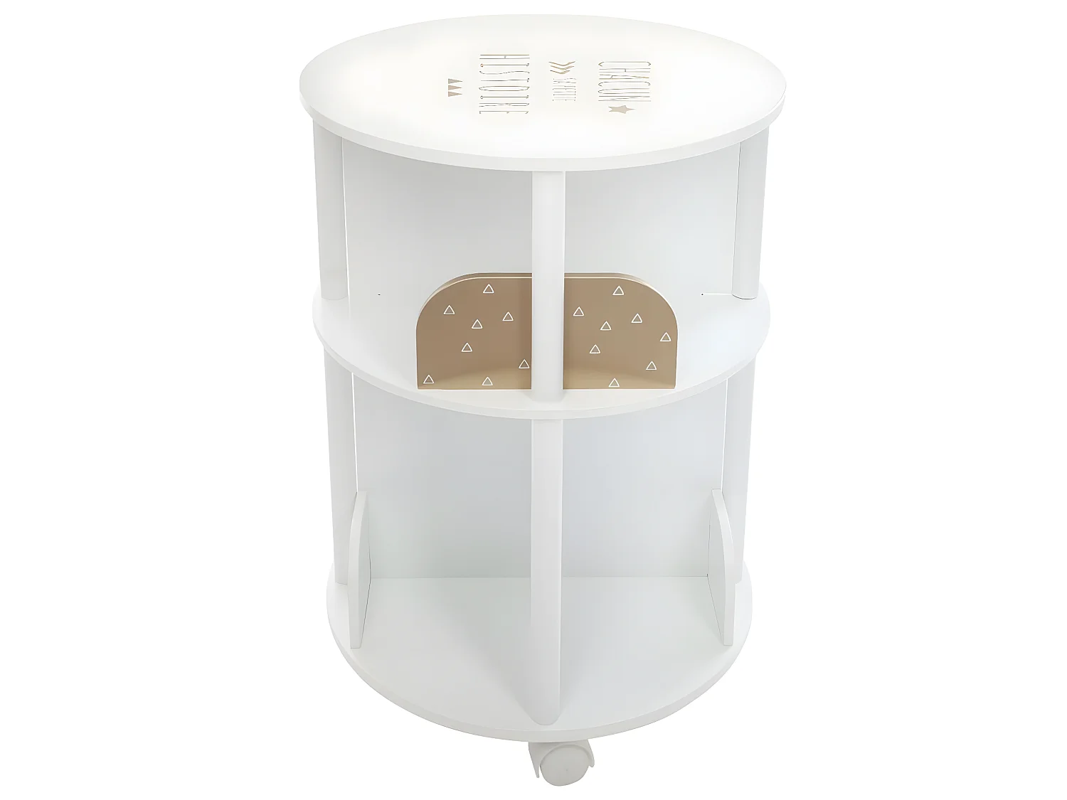 Bibliothèque Enfant ronde blanche & rose 8 compartiments