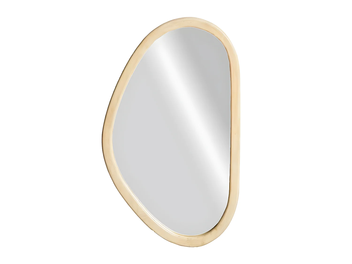 Miroir abstrait en bois de manguier clair Marley