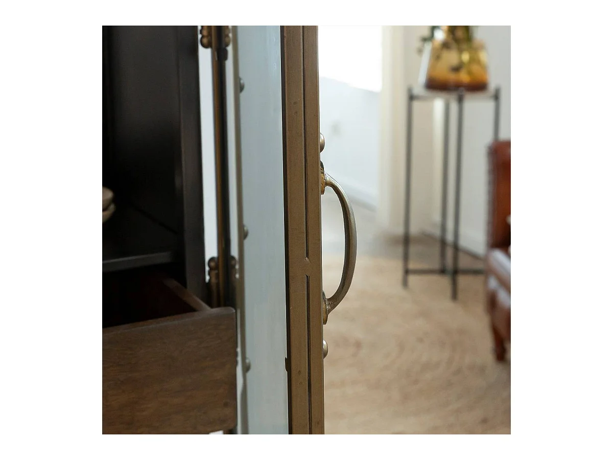 Buffet bar en métal noir et doré Janelle