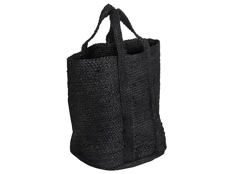 Bolsa de leña negra Marlon de tela y terciopelo para adultos