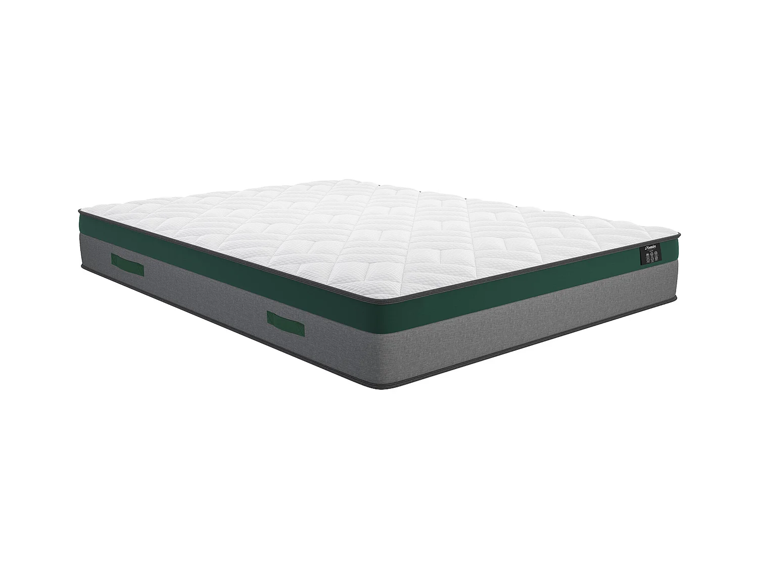 Bedset 160 x 200 cm - Bedbodem met lichte houtkleur en opbergruimte + matras met pocketveren - PRESTIGE van YSMÉE