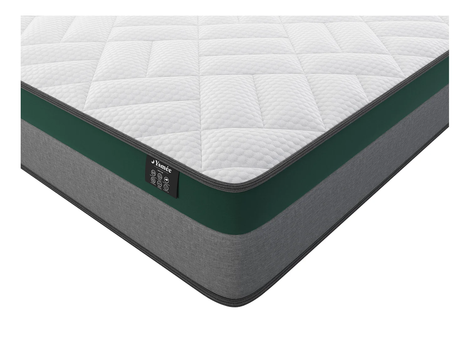 Bedset 160 x 200 cm - Bedbodem met lichte houtkleur en opbergruimte + matras met pocketveren - PRESTIGE van YSMÉE