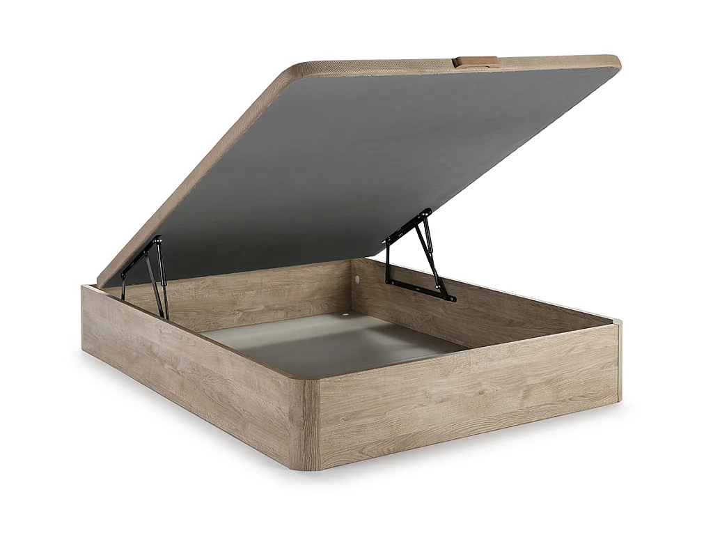Ensemble 140 x 190 cm sommier coffre naturel clair + matelas hybride ressorts ensachés  ép.30cm- MARQUIS de PALACIO