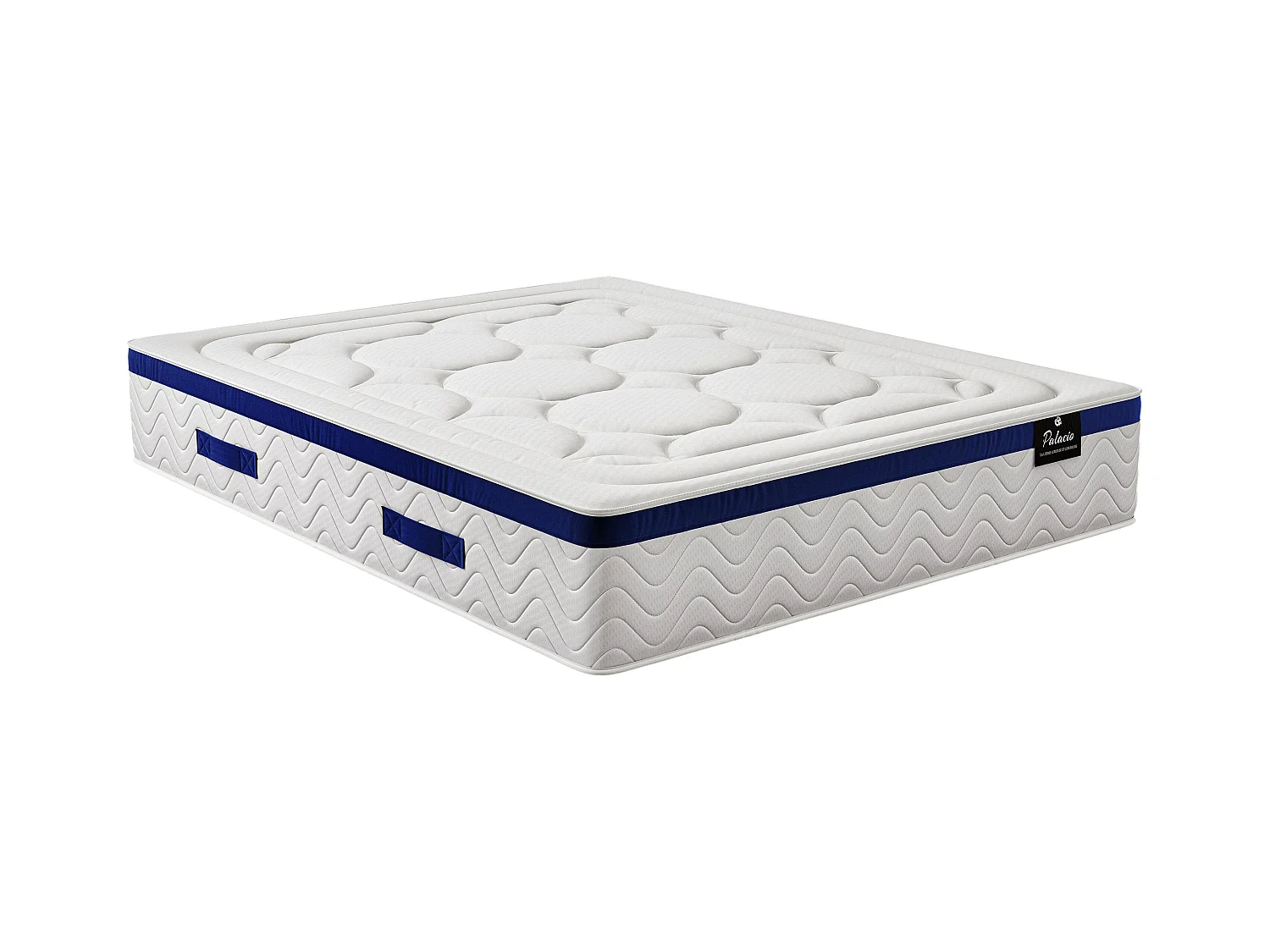 Bedset 140 x 190 cm - Bedbodem met lichte houtkleur en opbergruimte + hybride matras met pocketveren - MARQUIS van PALACIO