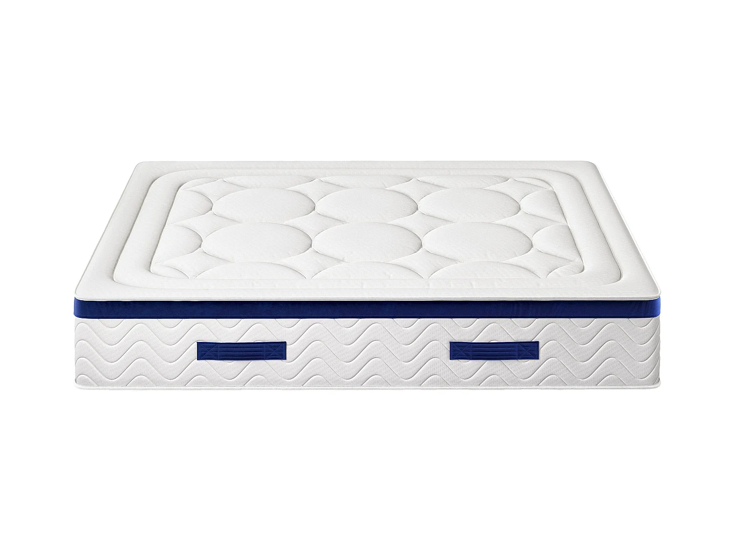 Bedset 140 x 190 cm - Bedbodem met lichte houtkleur en opbergruimte + hybride matras met pocketveren - MARQUIS van PALACIO
