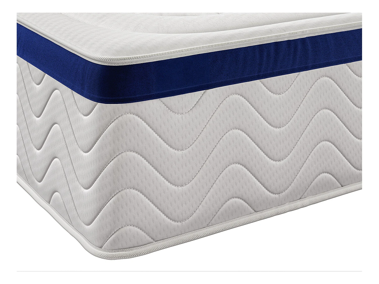 Bedset 140 x 190 cm - Bedbodem met lichte houtkleur en opbergruimte + hybride matras met pocketveren - MARQUIS van PALACIO