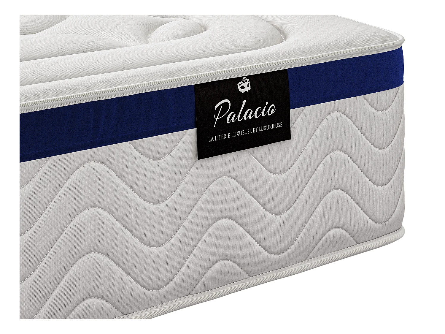 Bedset 140 x 190 cm - Bedbodem met lichte houtkleur en opbergruimte + hybride matras met pocketveren - MARQUIS van PALACIO