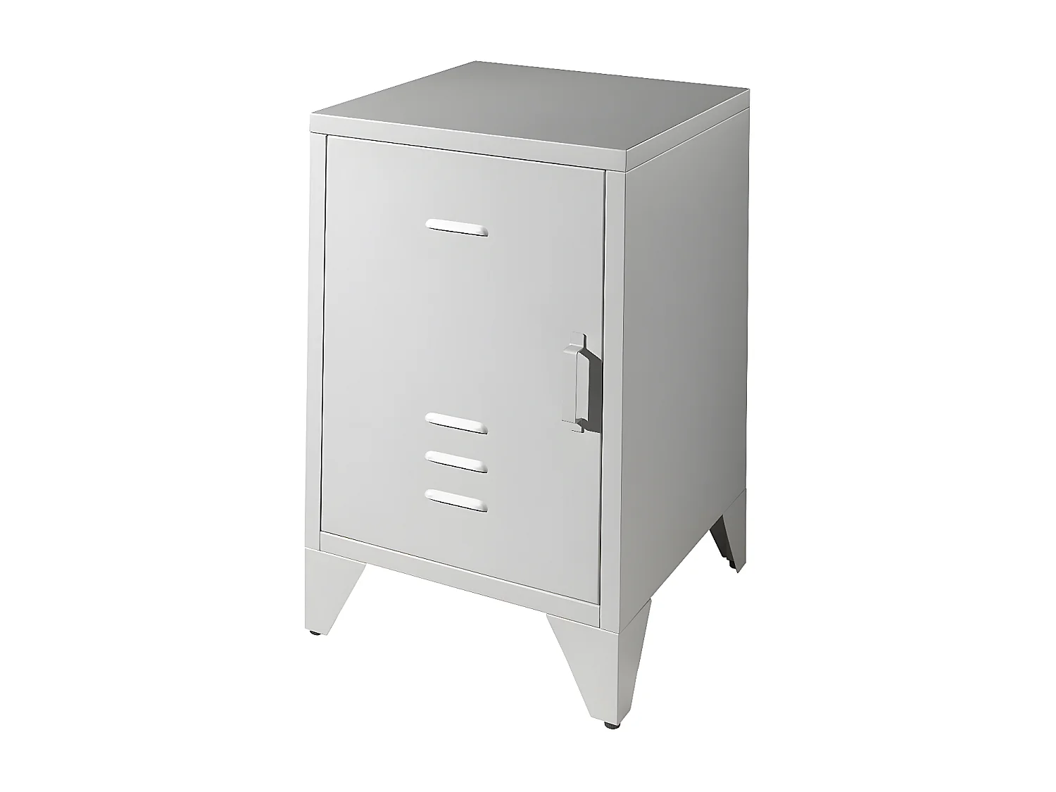 CHICAGO - Chevet 1 Porte Style Casier Industriel Métal Gris