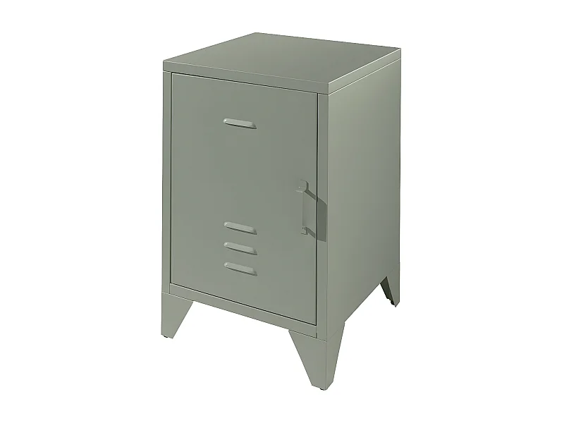 CHICAGO - Chevet 1 Porte Style Casier Industriel Métal Vert