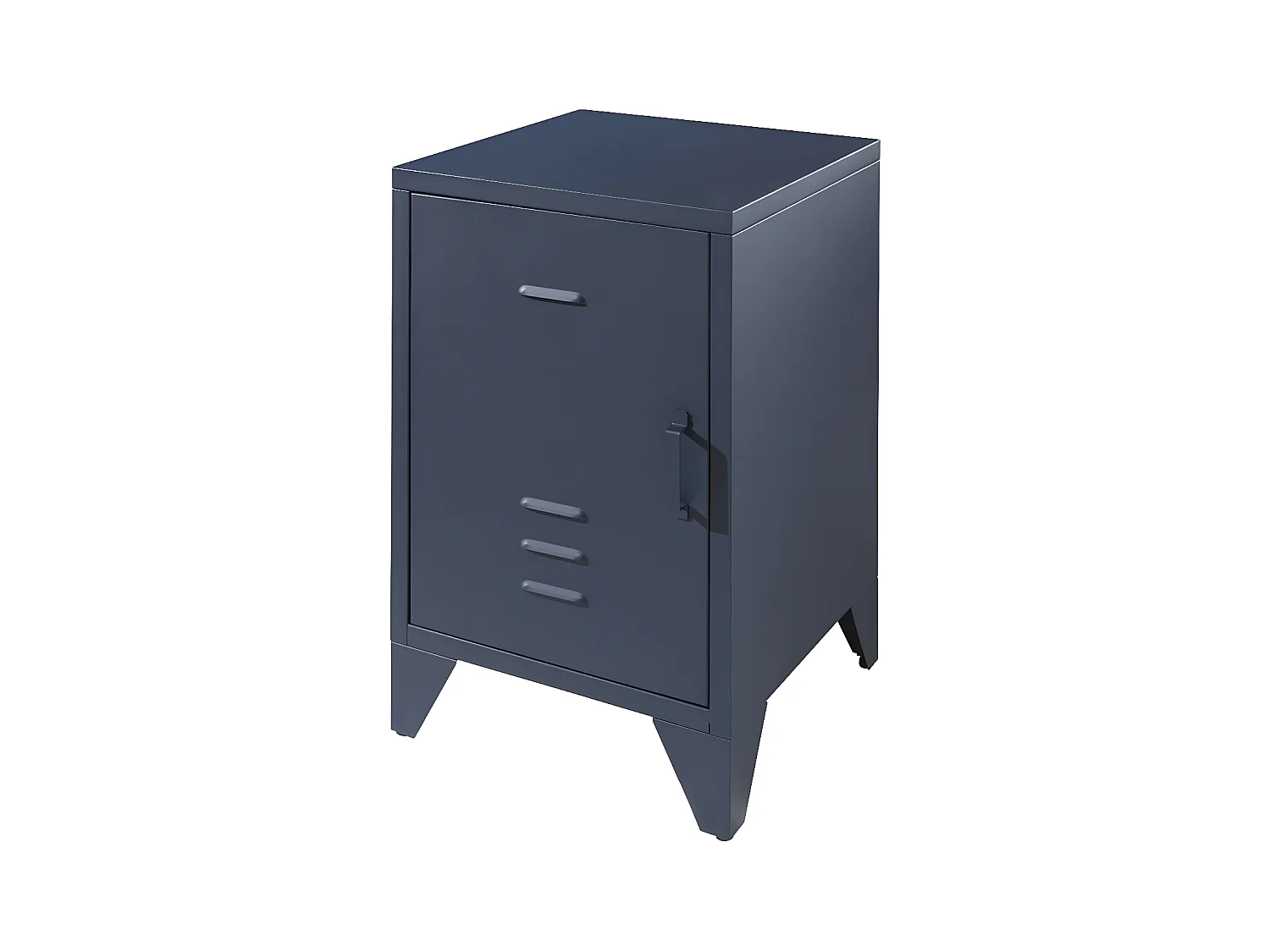 CHICAGO - Chevet 1 Porte Style Casier Industriel Métal Bleu