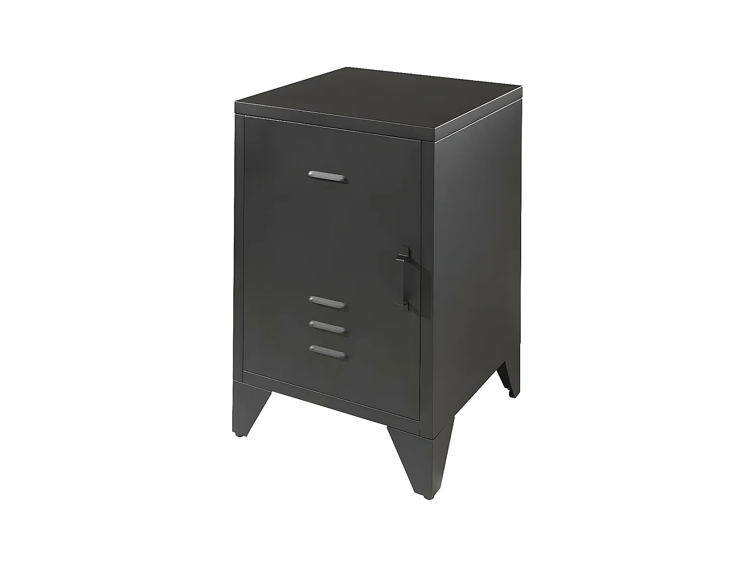 CHICAGO - Chevet 1 Porte Style Casier Industriel Métal Noir