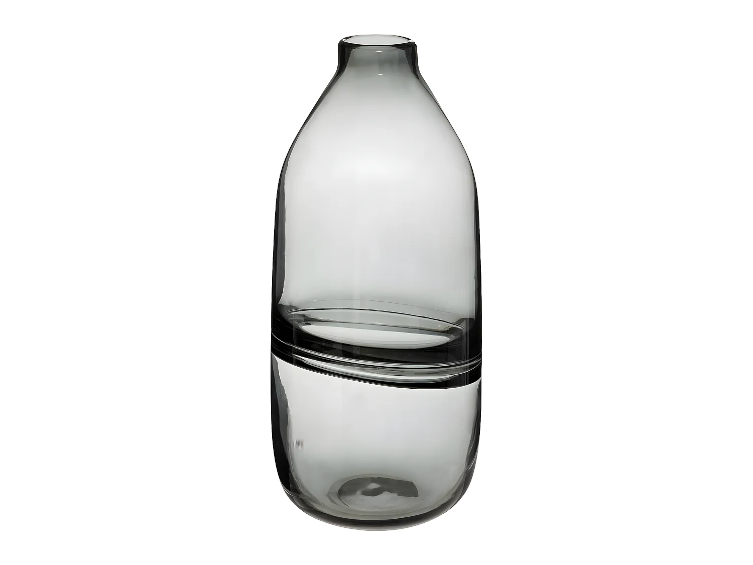 Vase Bouteille en Verre gris H 30 cm