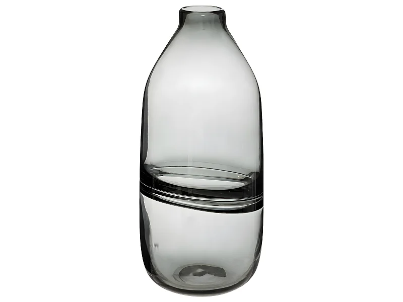 Vase Bouteille en Verre gris H 30 cm