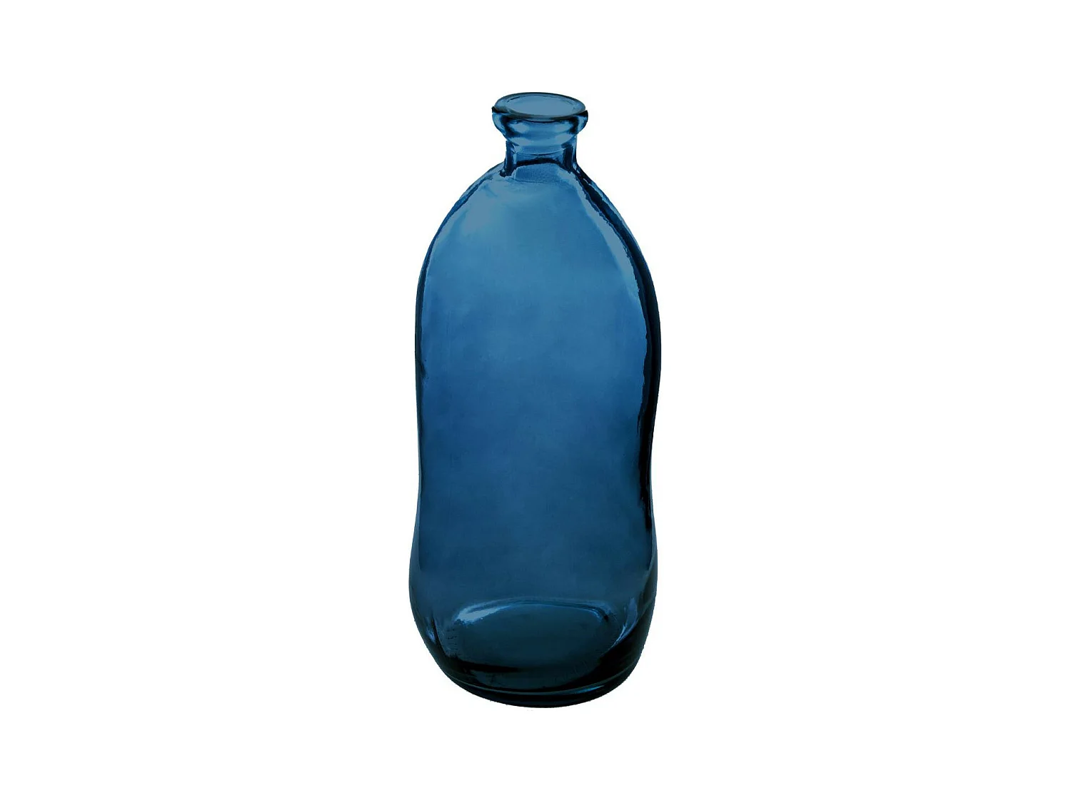 Vase bouteille en Verre recyclé Bleu orage H 73 cm