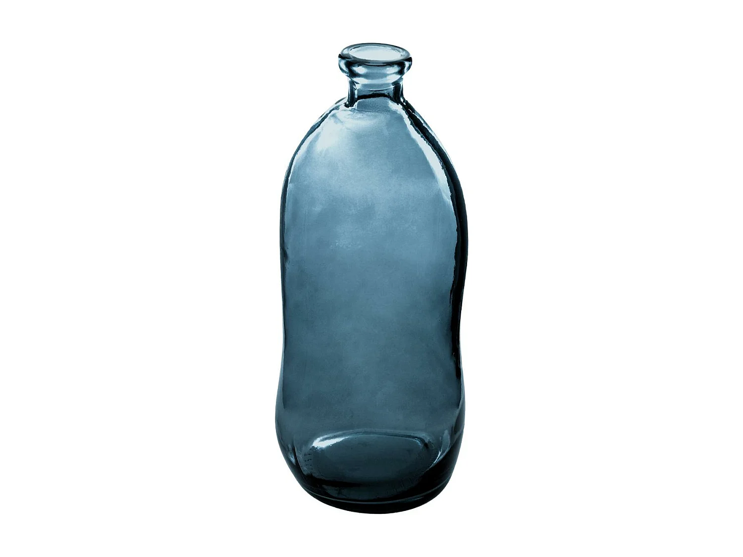 Vase bouteille en Verre recyclé Bleu orage H 73 cm