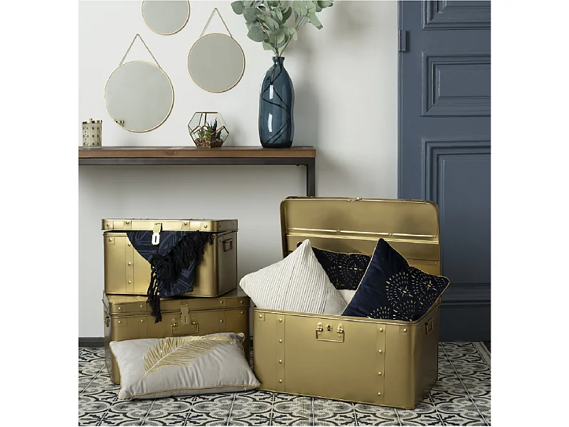 Vase bouteille en Verre recyclé Bleu orage H 73 cm