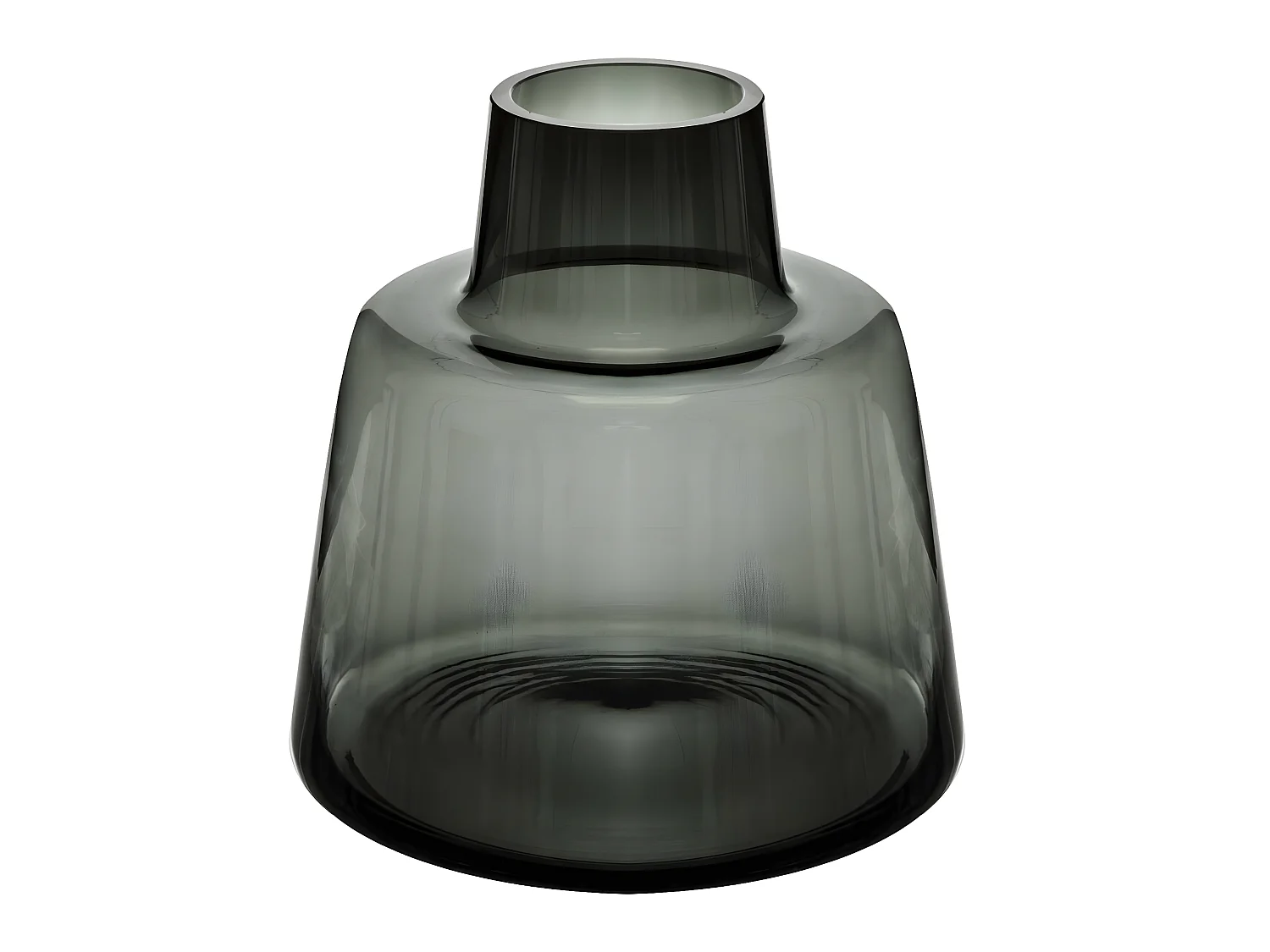 Vase épaule en verre Gris H 23 cm
