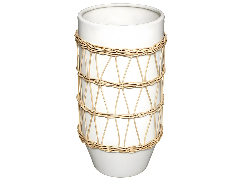 Vase en Céramique et Rotin H 25 cm