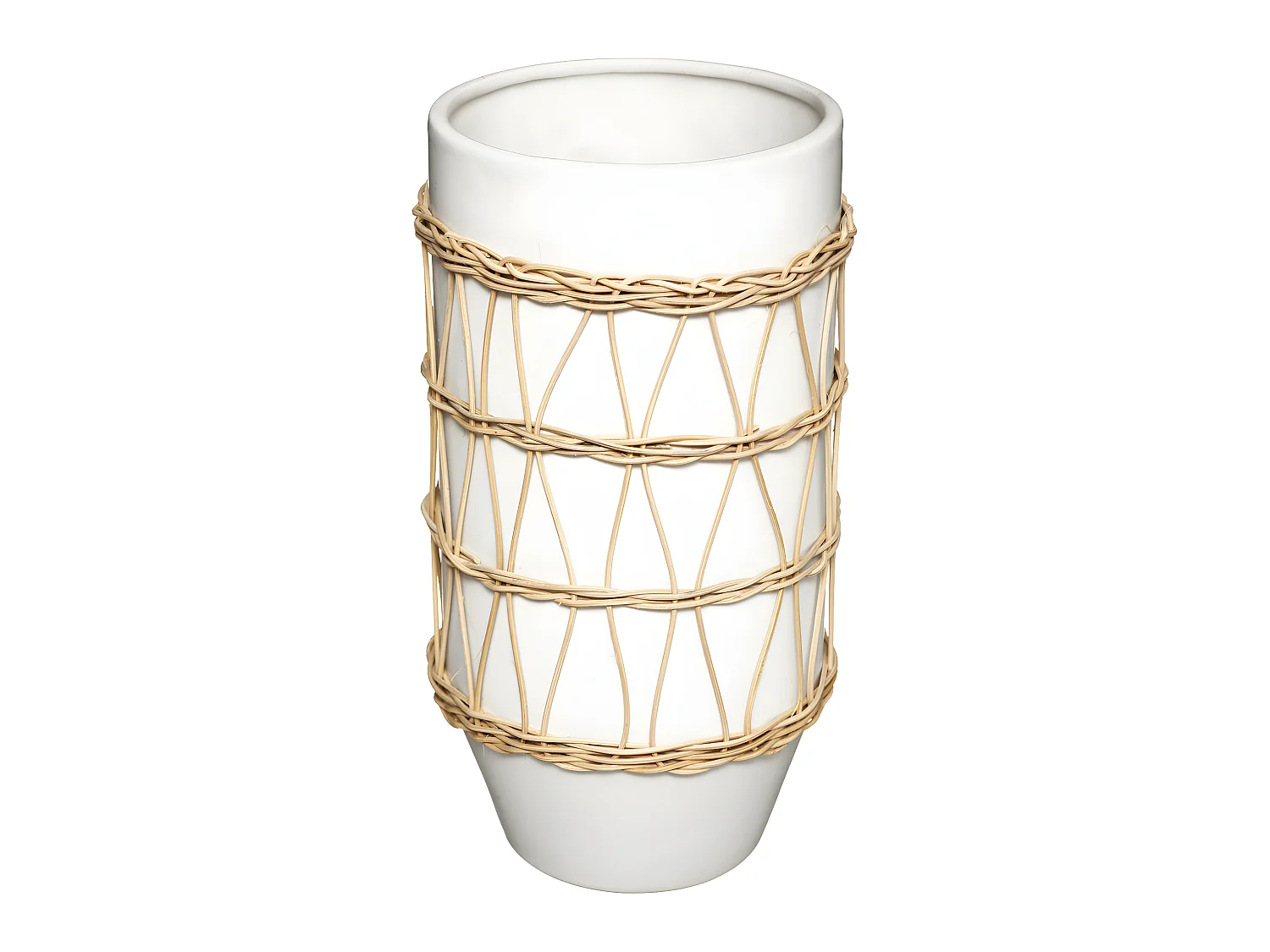 Vase en Céramique et Rotin H 25 cm