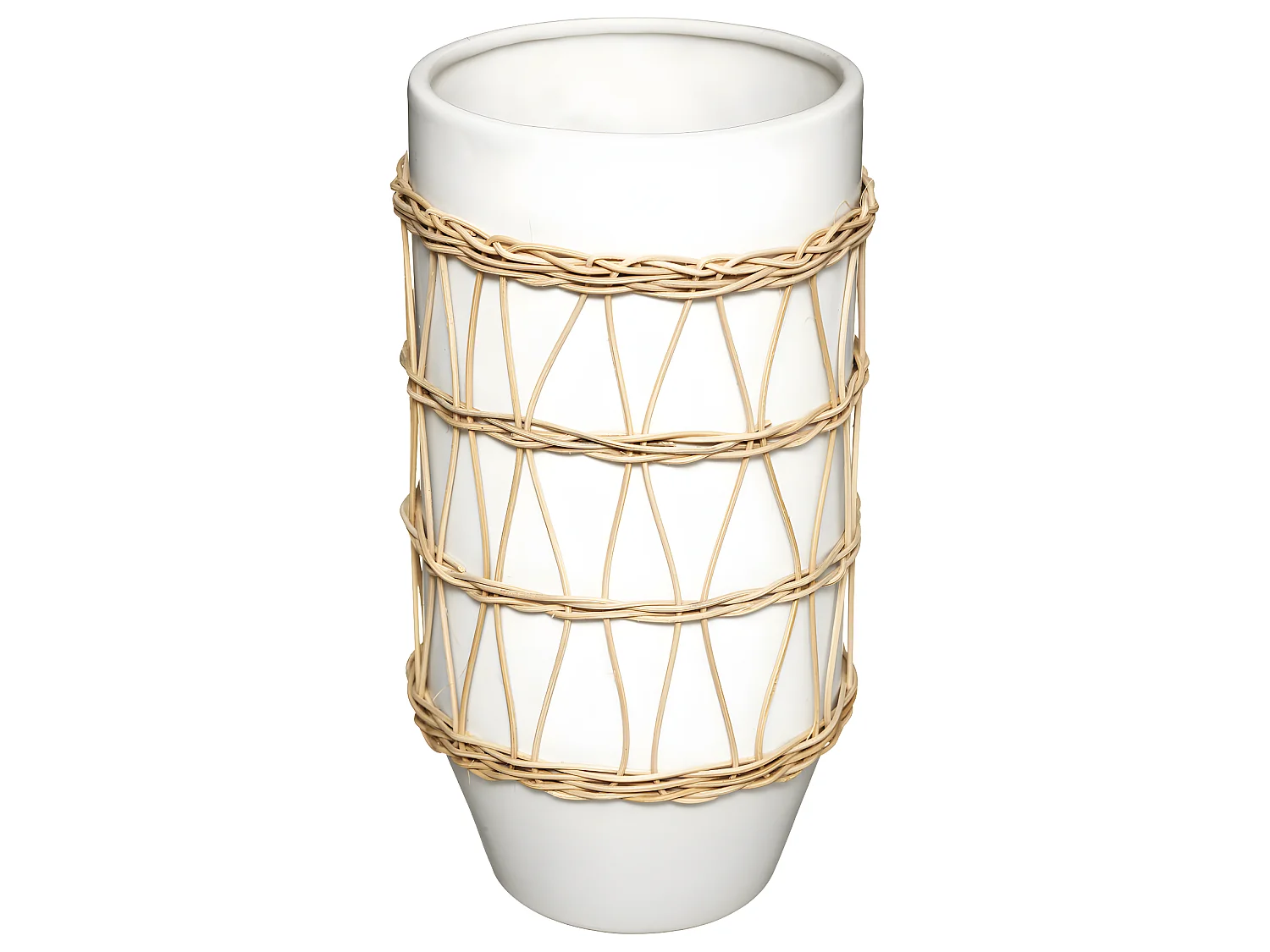 Vase en Céramique et Rotin H 25 cm