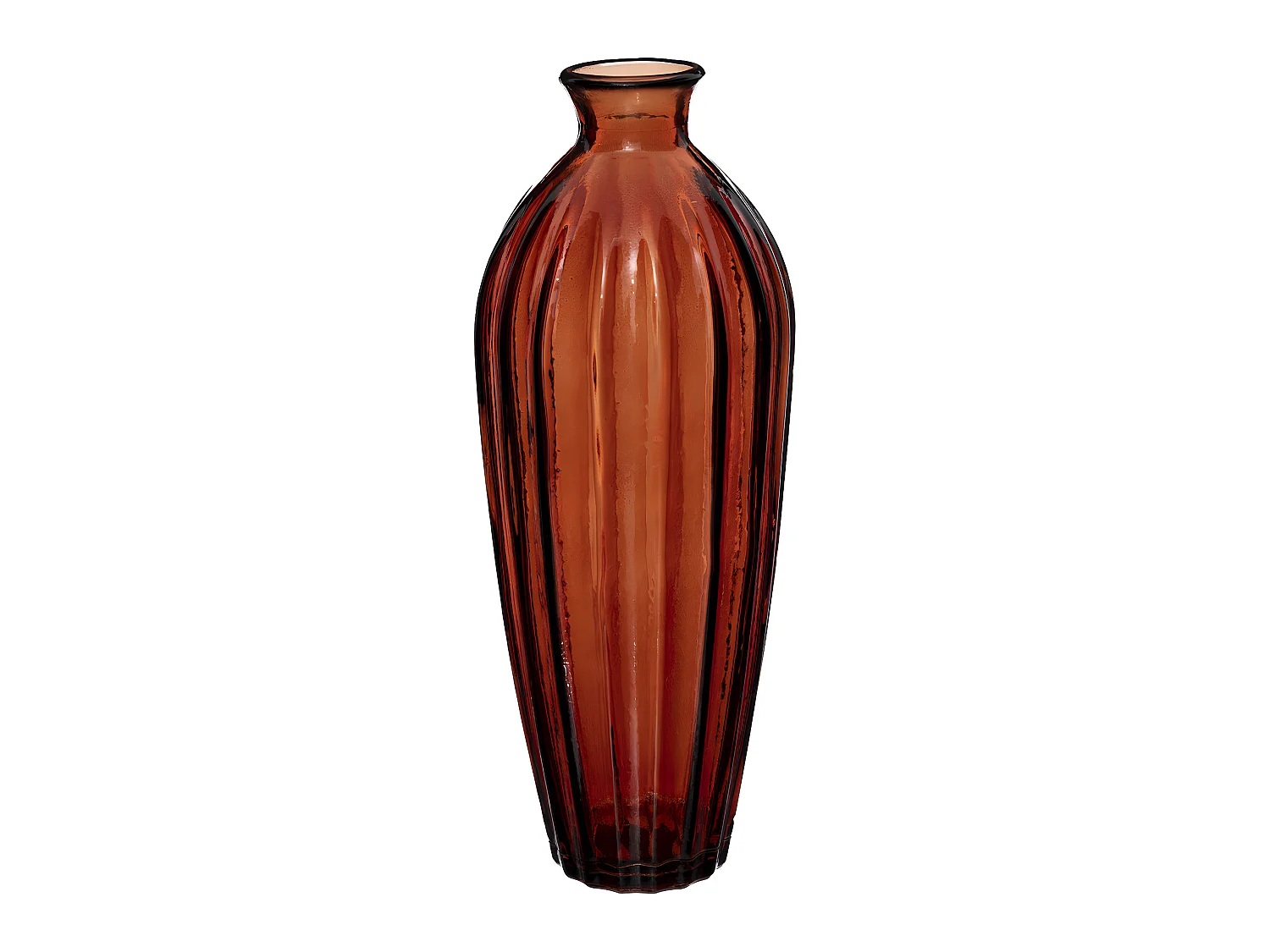 Vase en Verre recyclé Ambre D 12 x H 29 cm