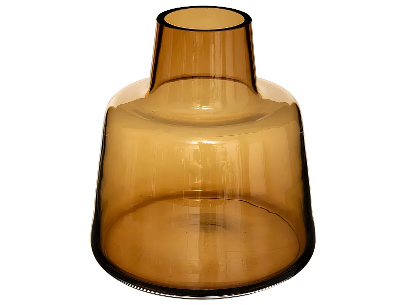 Vase épaule en Verre Ambre H 23 cm
