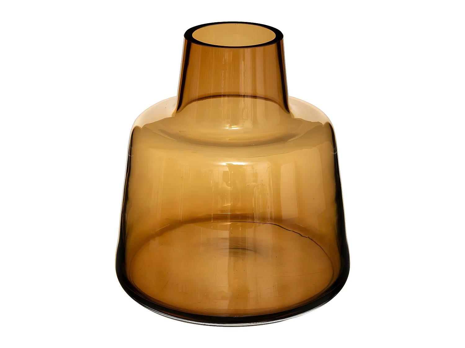 Vase épaule en Verre Ambre H 23 cm