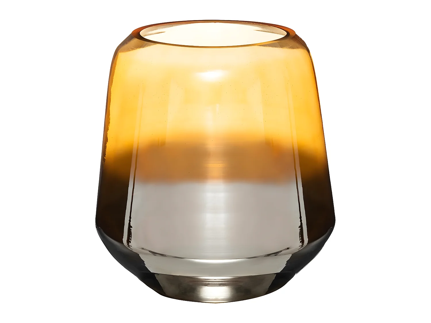 Vase en Verre aspect métal et ambre H 24,5 cm