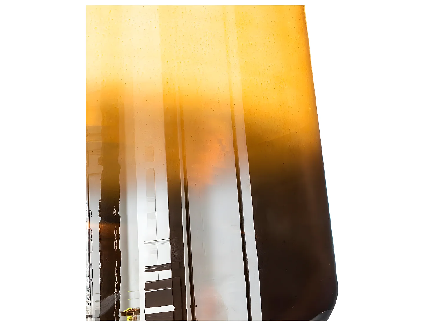 Vase en Verre aspect métal et ambre H 24,5 cm