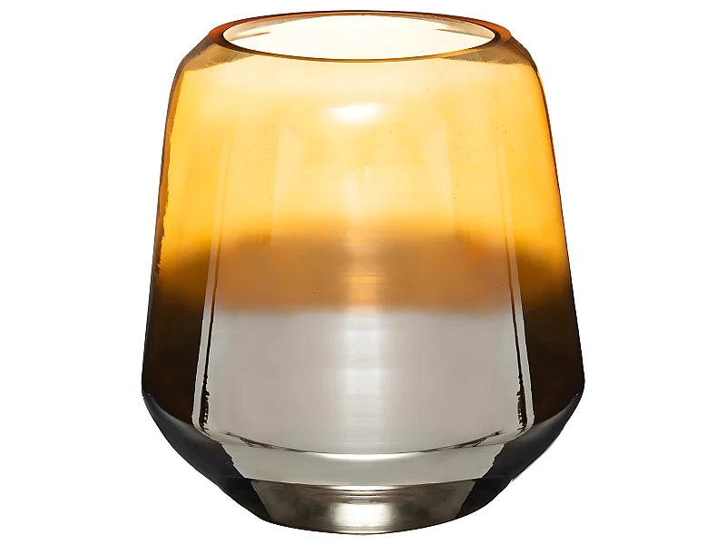 Vase en Verre aspect métal et ambre H 24,5 cm