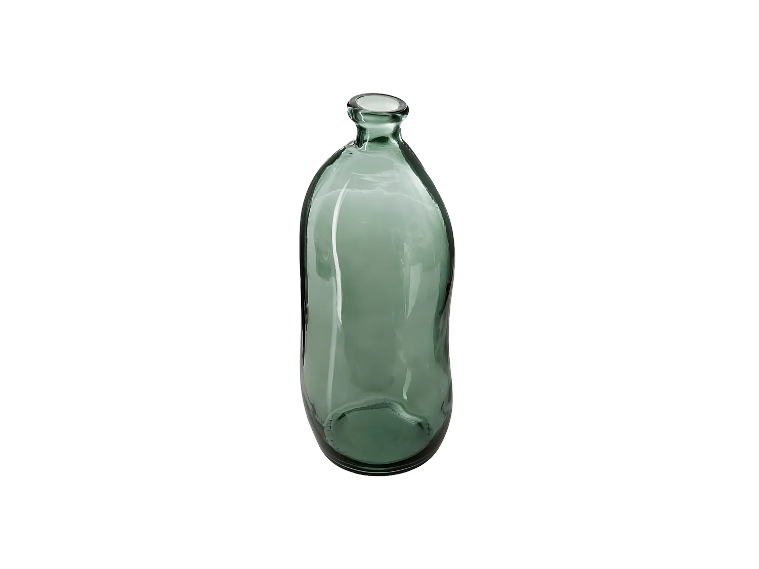 Vase bouteille en verre recyclé Vert kaki H 35 cm