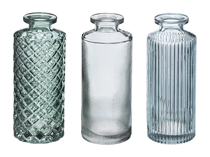 Lot de 3 Vases Soliflores en Verre déco