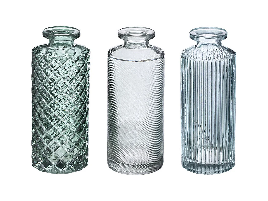 Lot de 3 Vases Soliflores en Verre déco
