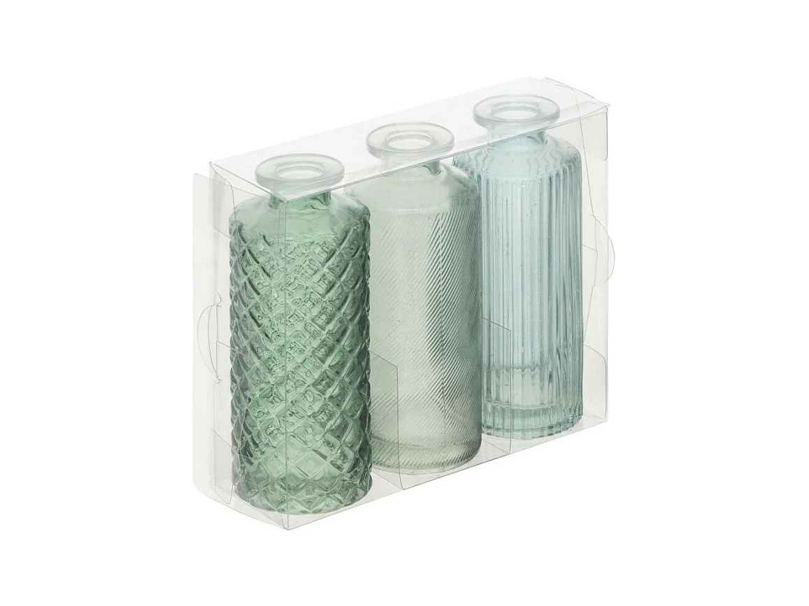Lot de 3 Vases Soliflores en Verre déco