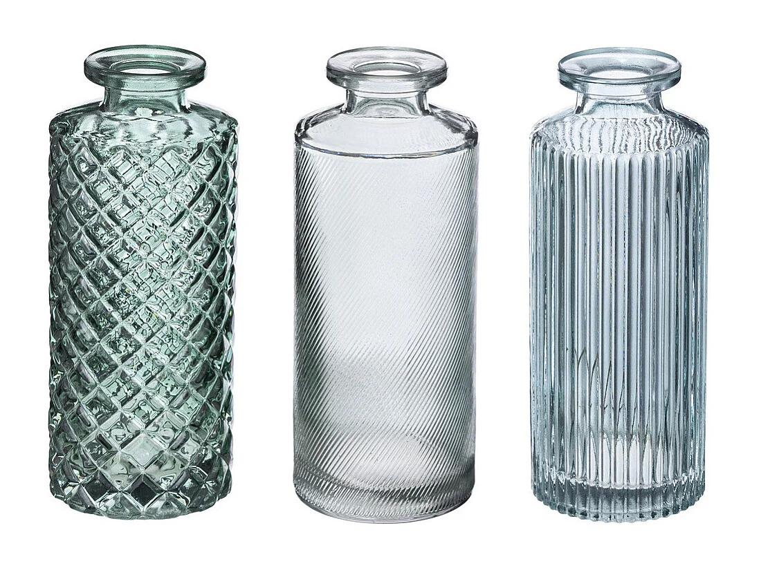Lot de 3 Vases Soliflores en Verre déco
