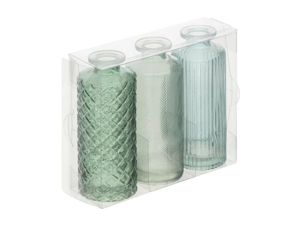 Lot de 3 Vases Soliflores en Verre déco
